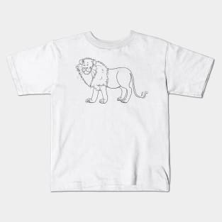 Lion - Line Art Kids T-Shirt